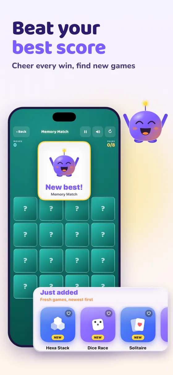 App Store slide: beat your best score in Memory Match